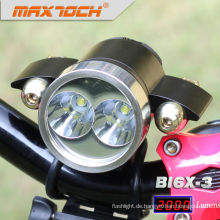Maxtoch-BI6X-3 rote Lichter macht 18650 Pack Aluminium Fahrradbeleuchtung